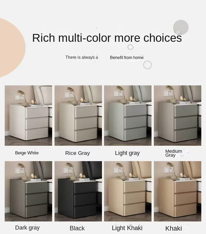 Modern Simple Smart Bedside Table with Wireless Charging Three Color Light for Bedroom Use - Image 2