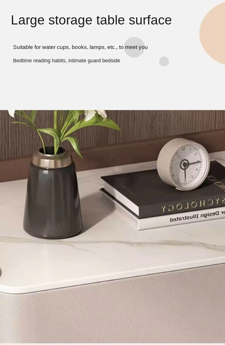 Modern Simple Smart Bedside Table with Wireless Charging Three Color Light for Bedroom Use - Image 3