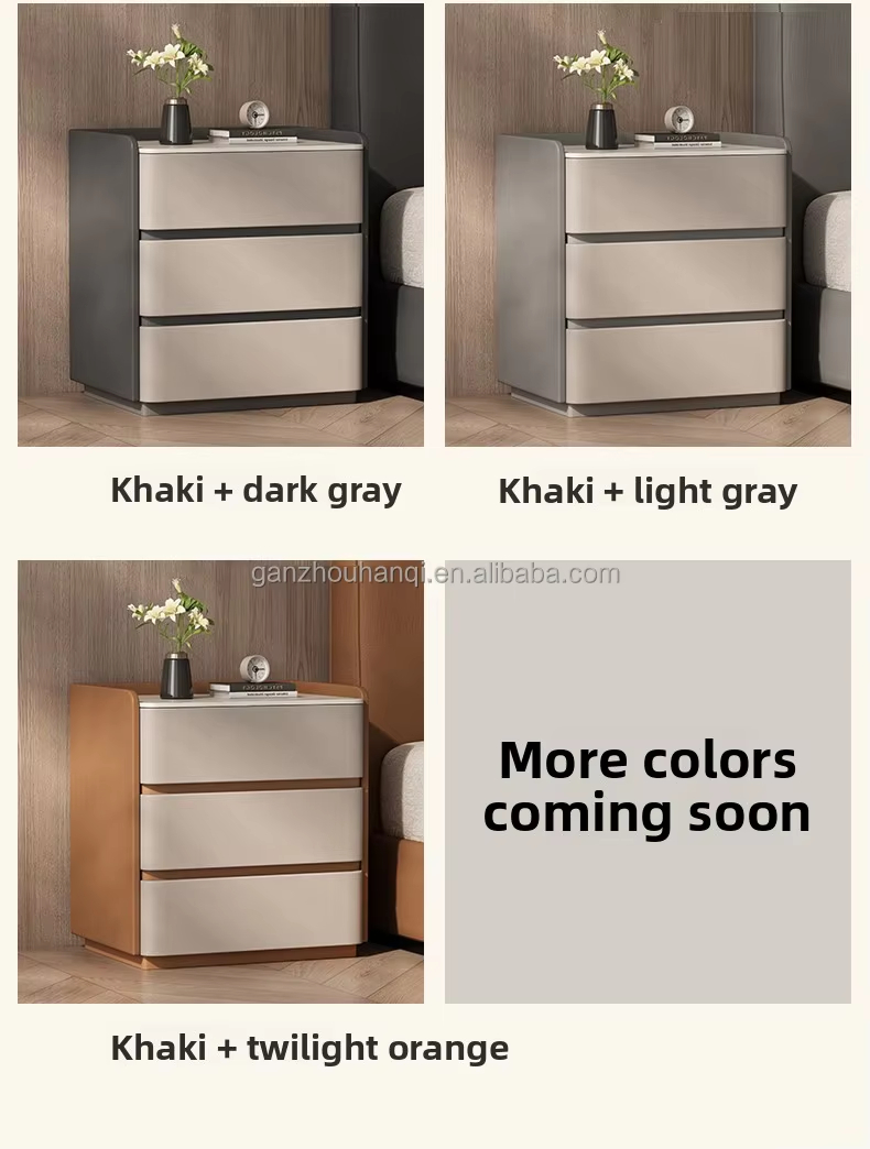 Modern Simple Smart Bedside Table with Wireless Charging Three Color Light for Bedroom Use - Image 11