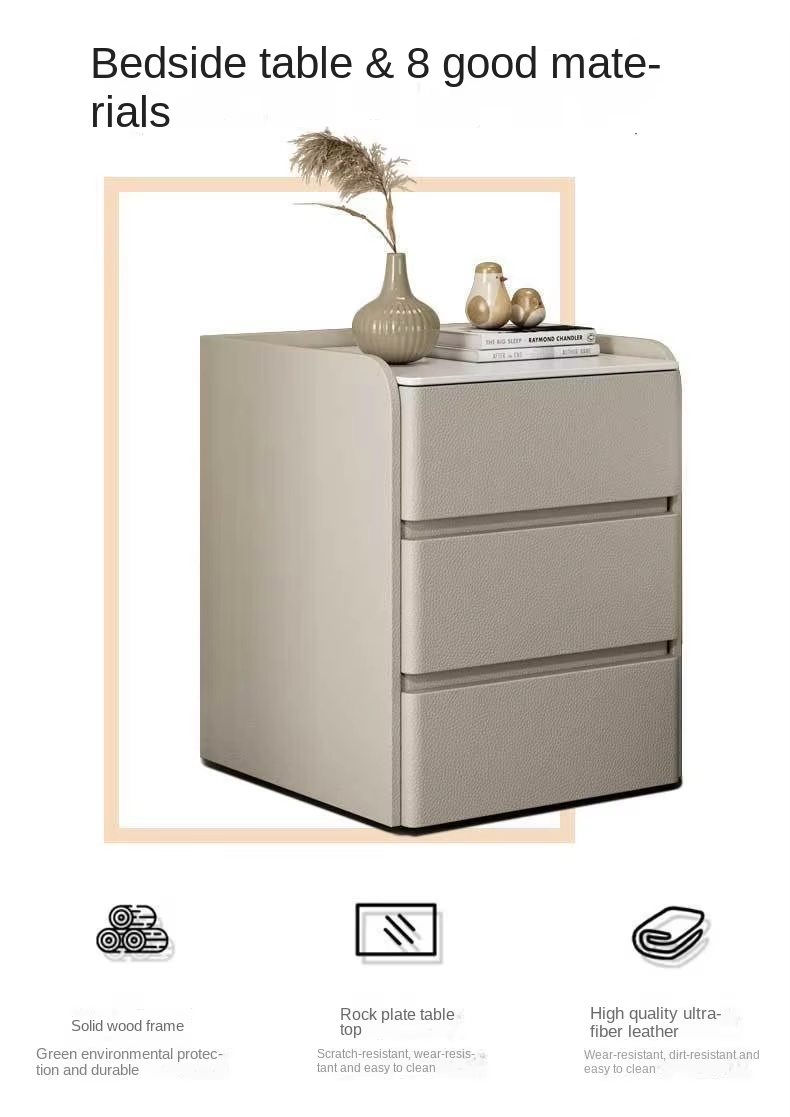 Modern Simple Smart Bedside Table with Wireless Charging Three Color Light for Bedroom Use - Image 5