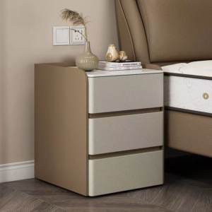 Modern Simple Smart Bedside Table with Wireless Charging Three Color Light for Bedroom Use