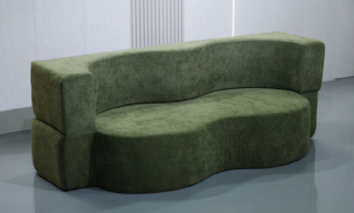 Wave-Shaped Corduroy Folding Sofa Bed with Rolled Packaging - Image 7