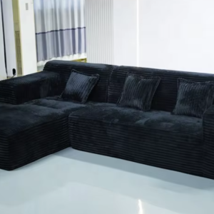 Extra-Wide Modular 3-Seater Corduroy Sofa with Plush Cushions