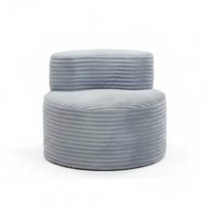Minimalist Round Corduroy Accent Chair with Low Backrest