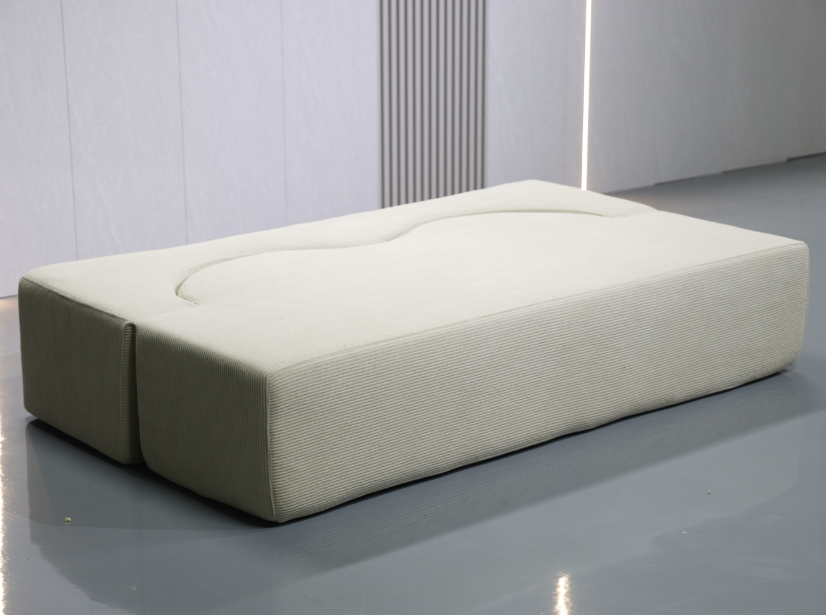 Wave-Shaped Corduroy Folding Sofa Bed with Rolled Packaging - Image 8