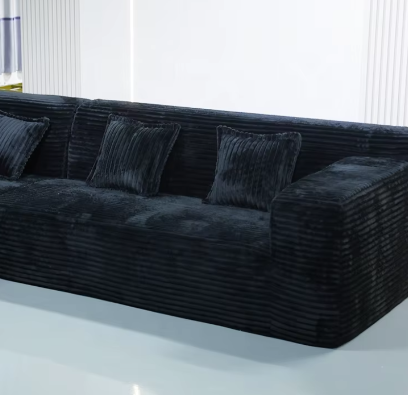 Extra-Wide Modular 3-Seater Corduroy Sofa with Plush Cushions - Image 3