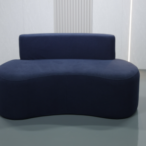 Modern Wave-Shaped Corduroy Bench Sofa with Curved Backrest