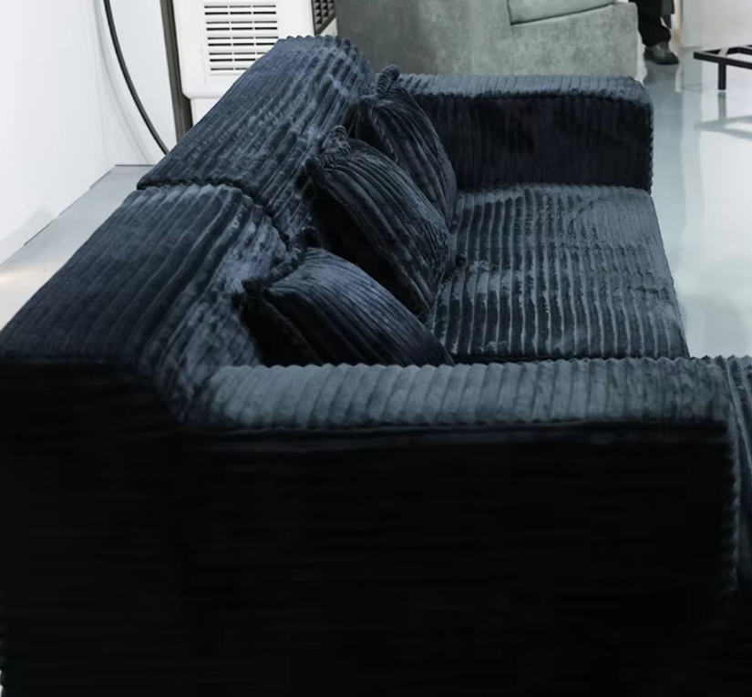 Extra-Wide Modular 3-Seater Corduroy Sofa with Plush Cushions - Image 2