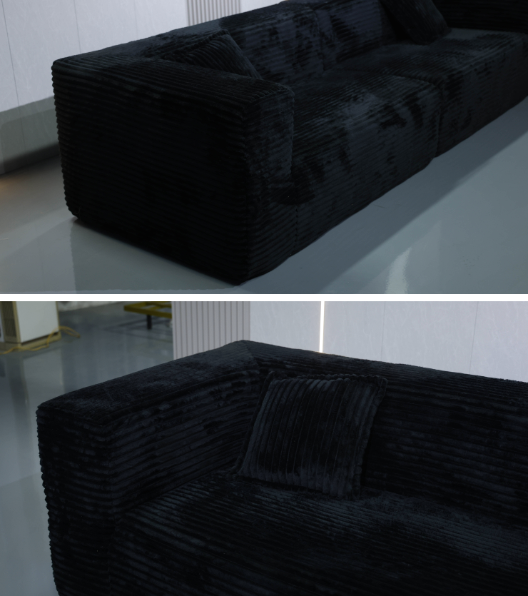 Extra-Wide Modular 3-Seater Corduroy Sofa with Plush Cushions - Image 4