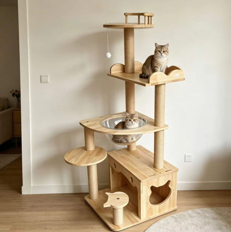 Luxury Multi-Level Cat Tree with Private Condo, Wave Perch & Space Capsule - Image 4