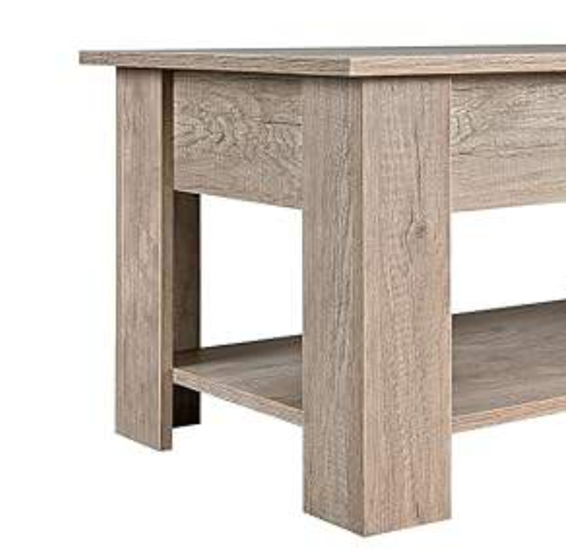 Classic Lift-Top Coffee Table with Spring Support & Open Bottom Shelf - Image 2