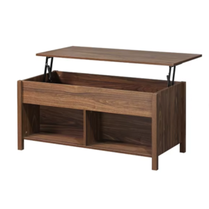 Classic Lift-Top Coffee Table with Gas Spring Support & Dual Open Shelves