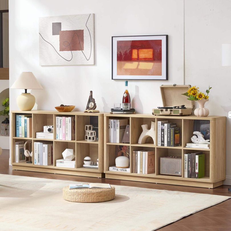 6-Cube Open Bookshelf with 1" Thick Top & Rounded Corner Design - Image 8