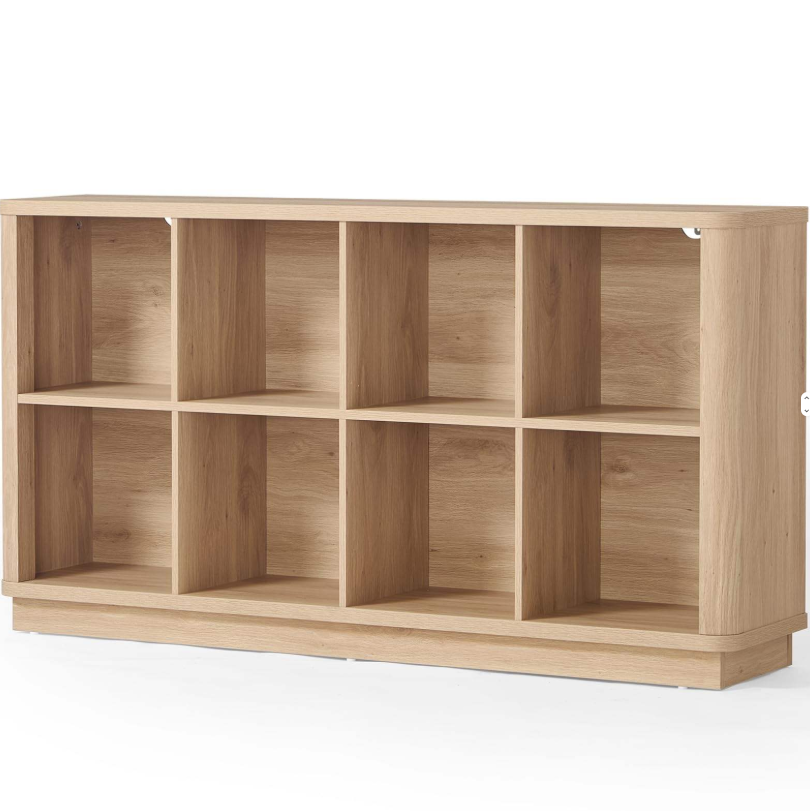 6-Cube Open Bookshelf with 1" Thick Top & Rounded Corner Design - Image 2