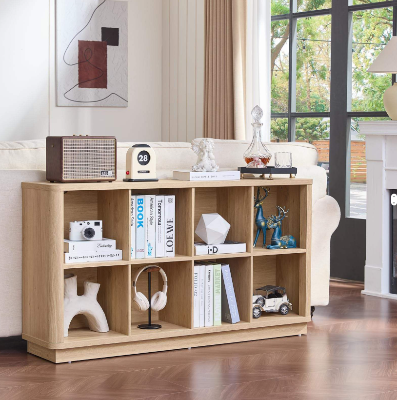 6-Cube Open Bookshelf with 1" Thick Top & Rounded Corner Design - Image 3